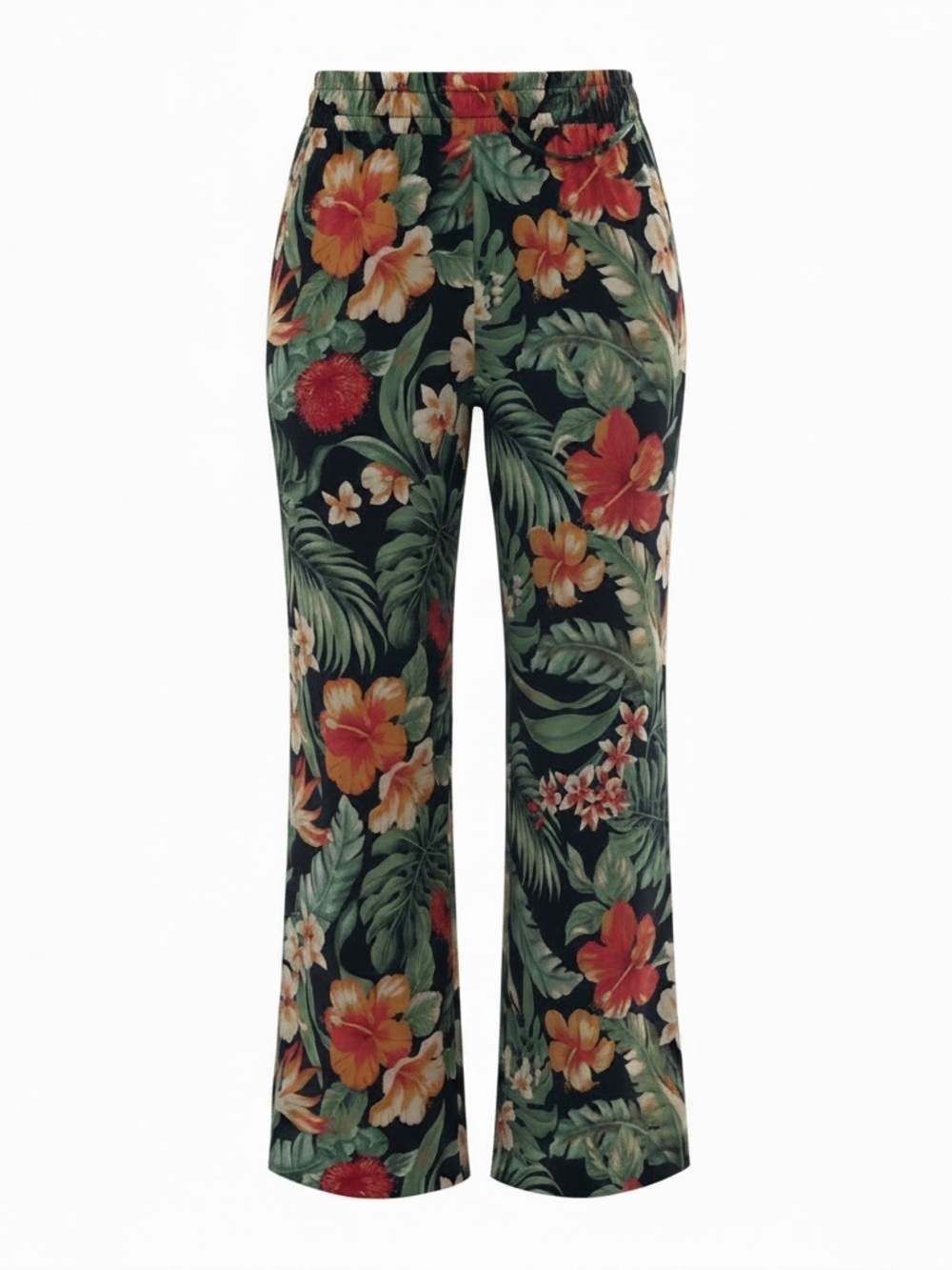 Christian Siriano Black Floral Wide-Leg Lounge Pants